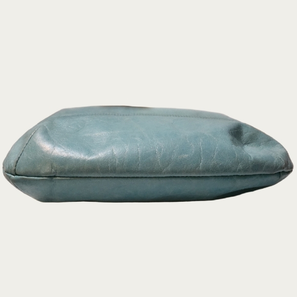 Maurizio Taiuti Blue and Tan Tote Bag with Leather Accents, Replacement Strap - Picture 7 of 16